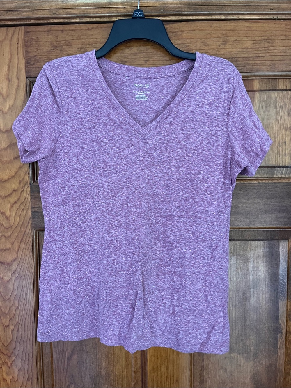 Rachel Zoe Heathered Lavender V-Neck Short Sleeve Tee
